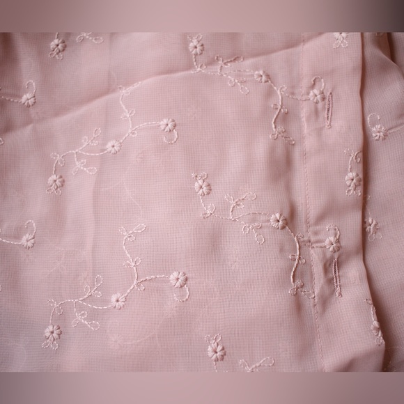 Vintage Sheer Pink Long Sleeve Button-Up - Picture 3 of 7